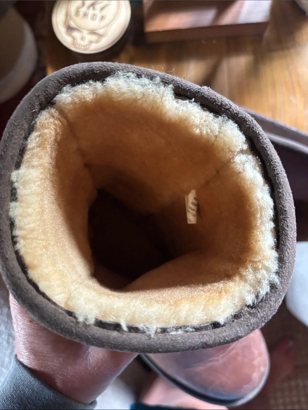 L.L. Bean Brown Suede Winter Boots with Cream Shearling Lining